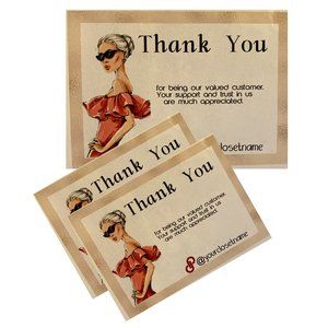 Packaging cards with a fashion design for thank you notes